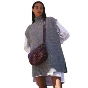 J.Crew Turtleneck Sleeveless Tunic Sweater 100% Cashmere Quiet Luxury - XS-S